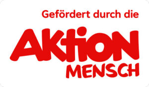 Logo "gefördert druch die Aktion Mensch", Schriftzug